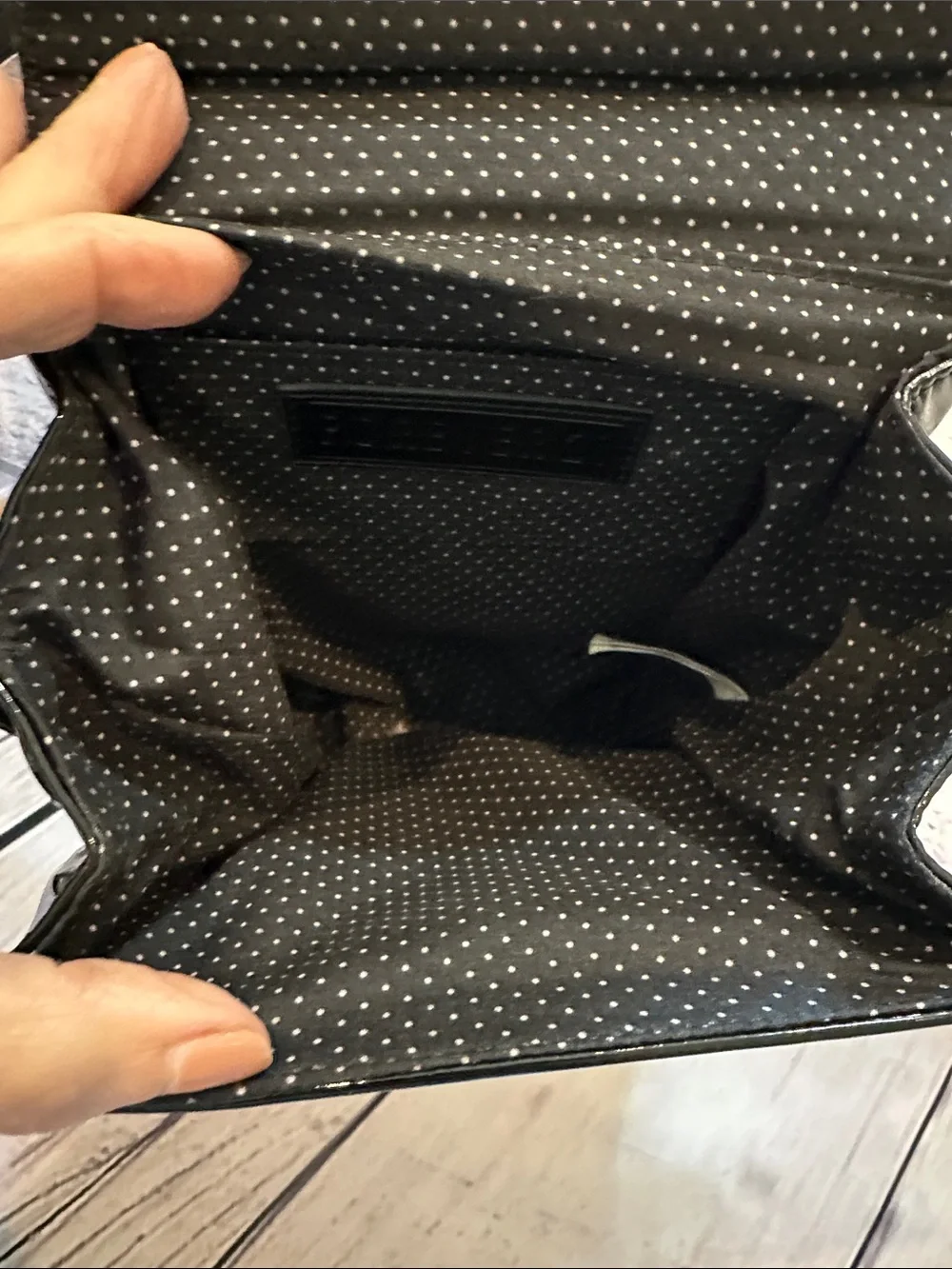 Forever 21 Patent Black Crossbody Satchel with Top Handle